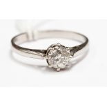 A solitaire diamond ring, approx half a carat,