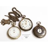 A silver Half Hunter pocket watch, an H.