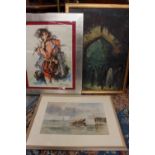 A watercolour of The Pied Piper, indistinctly signed and dated 1940,