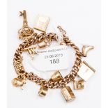 A 9ct gold charm bracelet, 29.