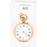 A ladies 14k gold fob watch
