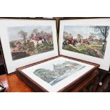 A set of four Herrings fox hunting scenes,