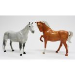 Three Beswick horses,