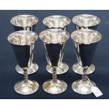 A set of six Spanish silver plated goblets,