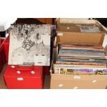 A quantity of LPs in boxes and record cases