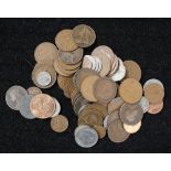 A bag of assorted coins,