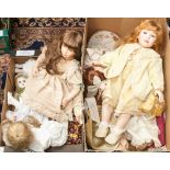 A quantity of modern bisque head dolls, Knightsbridge collection,