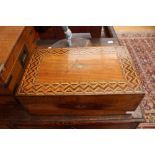 An inlaid writing slope, with one inkwell,