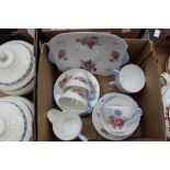 A Shelley part teaset, each piece decorated with sprays of floral still life's,