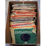 A box of 45rpm records,