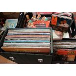 A record LP box including pop and rock. One 7" record box.