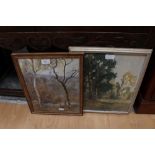 Ward, V, two landscape watercolours, signed and date 1918, framed,