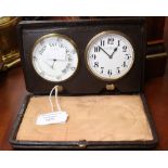 An early 20th Century travelling clock set, comprising pocket watch and barometer,