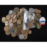 A bag of mixed coins, British and Foreign,