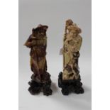 A pair of Chinese carved hardstone figures of warriors,