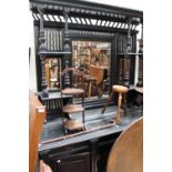 A late Victorian Aesthetic ebonised sideboard, circa 1880,