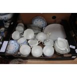 A late Victorian blue and white teaset, a further Victorian part teaset,