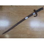 A World War I French military bayonet - provenance: Brought back by the vendors grandfather,