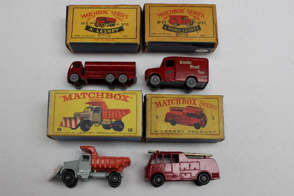 Matchbox series Lesney boxed vehicles 9 Fire Engine, 11 Esso tanker,