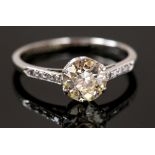 ** - VENDOR COLLECTED 29/06 REB*** A solitaire diamond Ring, claw set round brilliant of approx. 1.