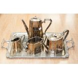 An elegant four piece late 19th Century/early 20th century EPNS coffee teaset, together with a heavy