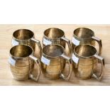 A set of six nickel tankards. (6)