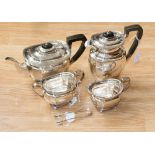 An early 20th Century silver plated four piece tea and coffee service, comprising coffee pot,