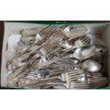 A quantity of silver plated flatware.