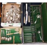 A box of flatware including plated and a canteen of cutlery (2)