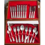 A Viner's six piece setting canteen of cutlery (af)