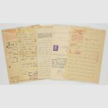 Konzentrationslager - KZ- und Ghetto-Post - - Lagerpost unterschiedlicher KZs. 5 Stück. Um 1940-