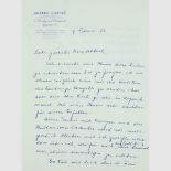 Haskil, Clara (Pianistin). Handschriftlicher Brief mit Unterschrift und Umschlag. 8°. Paris, 9.