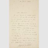 d'Indy, Vincent (franz. Komponist). Eigenhändiger Brief mit Unterschrift. O.O, 10. Février 1924. 1
