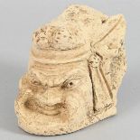 Antike - - Slavenmaske aus der griechisch-römischen Komödie. Terracotta. Ostia, ca 1. Jh. Höhe 10