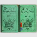 Militaria - - Rangliste der Königlich Sächsischen Armee. Drei Bände der Folge. Dresden, 1868-70.