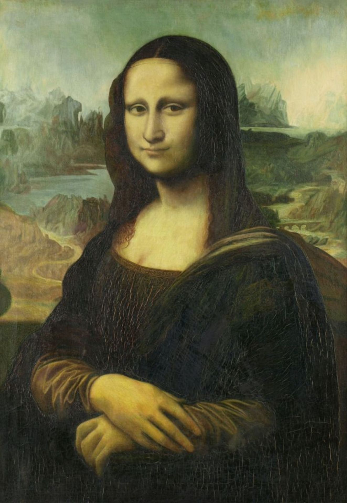 Opening: 50 EUR        Unbekannter Kopist Öl/Lwd., Darstellung der Mona Lisa von Leonardo da - Image 2 of 3