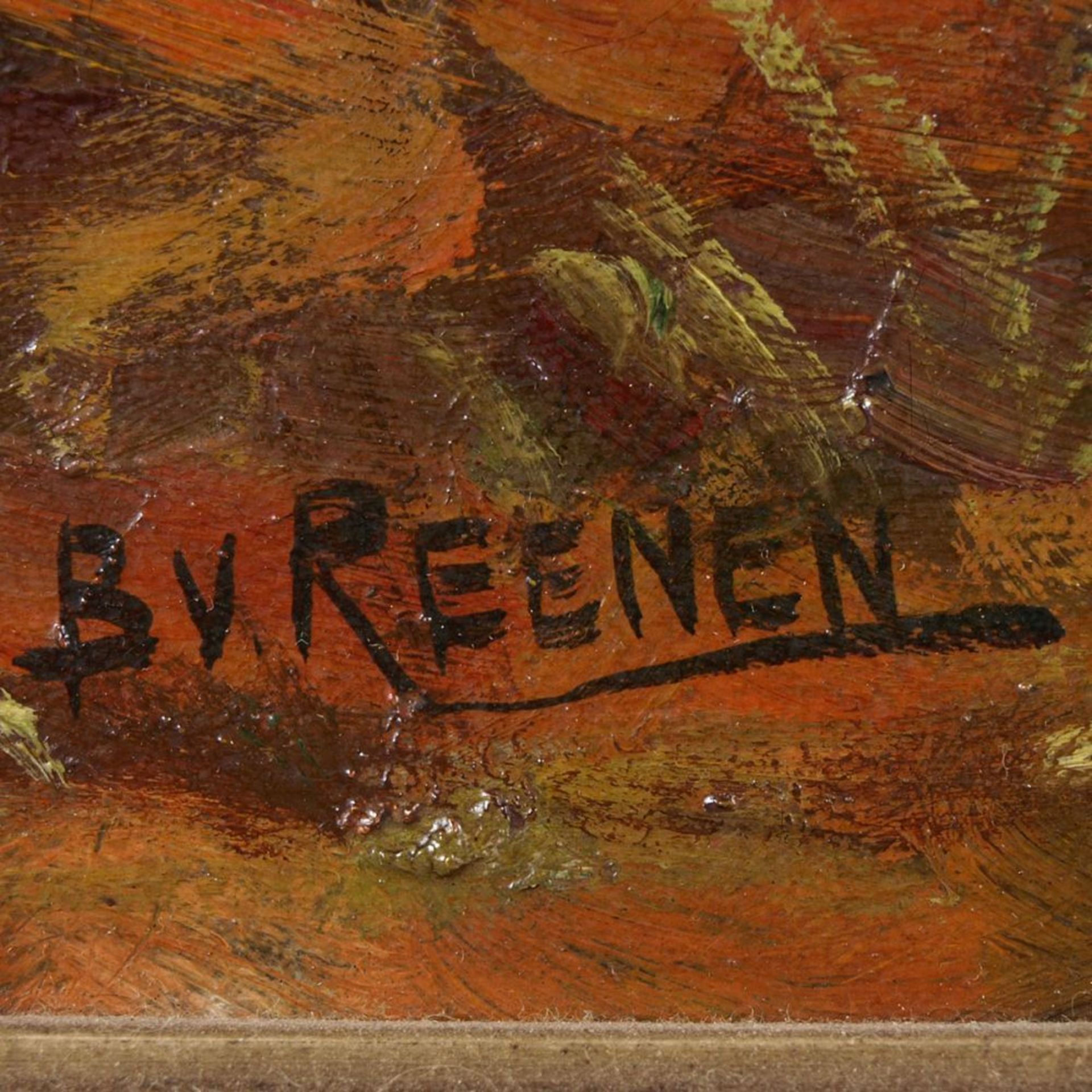 Opening: 50 EUR        Reenen, B. v. Öl/Lwd., Herbstlandschaft, Buchen am Waldesrand, links unten - Image 4 of 4