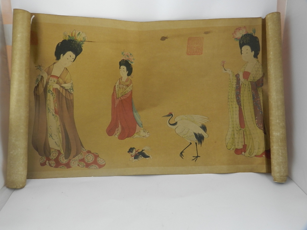 A Chinese paper scroll picture depicting
