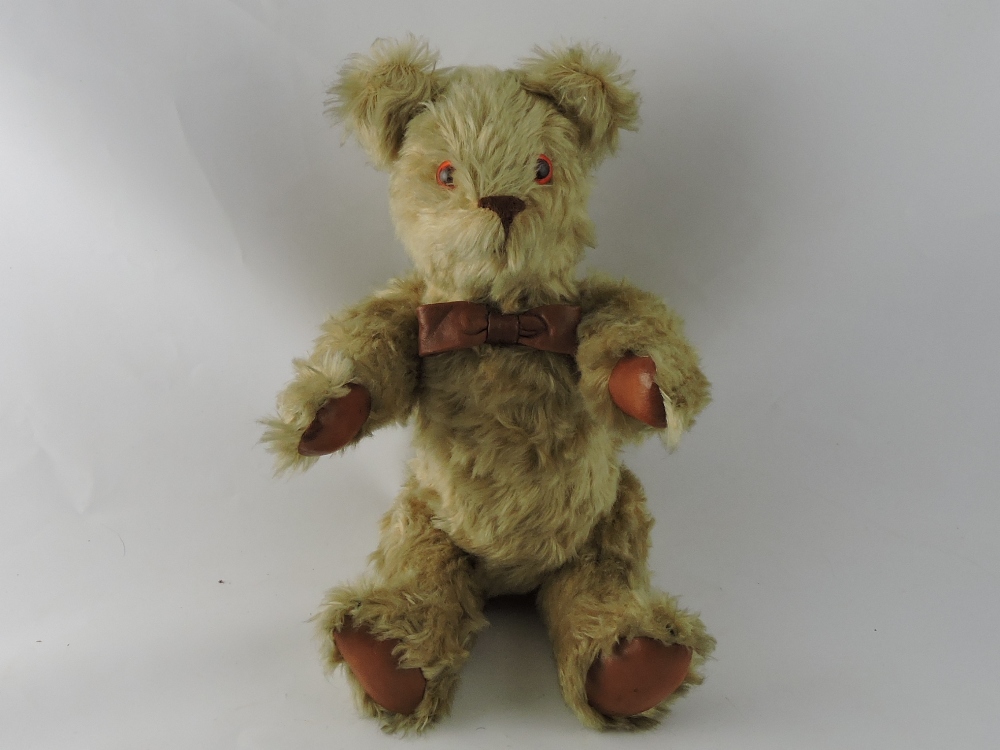 A gold plush teddy bear, with articulate - Image 3 of 3