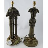 A cold cast bronze table lamp, in the fo