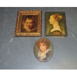 Three oleograph prints of Renaissance an