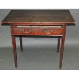 An early 19th century oak side table, wi