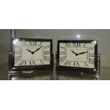 A pair of chromium plated Art Deco style