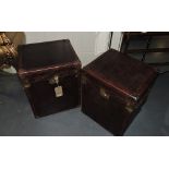 A pair of vintage style brass mounted le