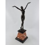 After Chiparus, a dark patinated bronze