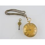 An 18ct gold open face pocket watch by S