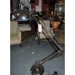 A large chromium plated anglepoise stand