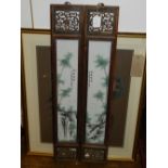 A pair of Chinese porcelain panels, depi