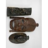 A set of three Nigerian wooden carvings