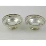 A pair of silver bon bon dishes, hallmar